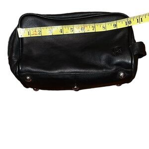 Rustic Town Black Leather Toiletry Bag